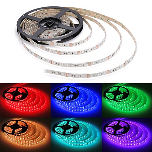 LE 5M LED Streifen RGB Set LED Strip mit 300 LEDs 5050 Mehrfarbig LED Lichtleiste Lichtband mit EU Stromkabel Wasserdicht IP65 - 2