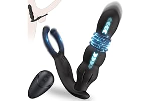 Schub Anal Vibratoren Prostata Massager mit 7 Vibrationsmodi 3 Teleskopmodi, Meeteel Fernbedienung Analvibrator Stimulator Ma