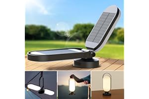 Moslumin Luz Camping Recargable, 5000mAh Lampara Solar Camping, Accesorios Camping, Impermeables Portatil Plegables, Linterna LED Sin Cable para Interior, Exterior, Emergencia, Campismo, Tienda