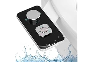 PENDEJATO Bidet Attachment WC - Cold Water Bidet with Self-Cleaning Dual Nozzle (Front & Rear Wash) - Ultra-Slim Bidet Toilet Seat Attachment with Water Pressure Adjustment (Black 1)