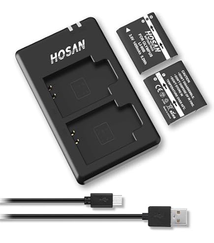 DSTE LI-90B LI-92B Batteria (confezione da 2) e caricatore USB doppio LED intelligente compatibile con Olympus SH-50 SH-60 SP-100 TG-1 TG-2 TG-3 TG-5 TG-6