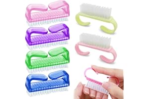 HABNI Set di spazzole per unghie 6 pezzi, strumento per la pulizia delle unghie, spazzola per la pulizia delle mani, manico in plastica (sei colori)