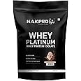 NAKPRO Platinum Whey Protein Isolate 1kg Chocolate Cream | 28g Protein, 6.4g BCAA | Trustified Certified 100% Authentic Supplement Powder & No Adulteration | Low Carbs, Fast Absorbing Whey Protein Powder