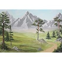 FADEDA Krippen-Hintergrund Zirbe Handbemalt - 70cm Weihnachtsdekoration Für Tischkrippen