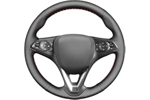 MEWANT Szyty pokrowiec na kierownicę do Opel Astra (K) 2015-2020/Corsa (E) 2014-2019/Crossland X 2017-2020/Grandland X 2017-2020/Insignia (CT) B 2017-2020 / Karl 2015-2020 / Zafira (C) 2019 6-2019