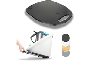 CBJEHIFEY Gleitbrett für Thermomix TM6 TM5, Bambus Unterlage Brett Leichtes Gleiten Thermomix Vorwerk Küchenmaschine Zubehör, Schwarz
