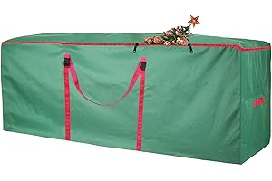 HIUOUIH Bolsa para Árbol de Navidad 122 x 38 x 51 cm Bolso Almacenaje Almacenar Hasta 9 pies Árboles Artificial 600D Tela Oxford Bolsas Almacenamiento Impermeable para Guardar Arboles, Verde