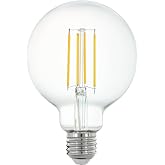 EGLO connect.z Smart Home bombilla LED E27, G95, ZigBee, control de voz y de la aplicaci&oacute;n, regulable, blanco c&aacute;lido, 806 l&uacute;m