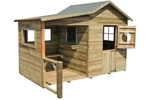 SOULET Maisonnette en Bois traité avec préau pour Enfants - Hacienda