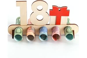 GoldOars Cadeau d'anniversaire en Bois, Ornements Alphabétiques en Billets de Banque, Chaleureux Cadeaux d'argent pour Enfants, Aînés, Amoureux, Couples, Amis（18）