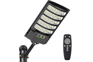 SENDALE 500W Lampione Solare Led Esterno con Telecomando,IP66 Impermeabile Lampada Stradale Solare con Sensore di Movimento,6500K Lampioni da Giardino Esterno Solari per Garage Strada