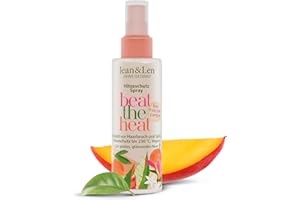‎JEAN & LEN Jean & Len Beat The Heat Hitzeschutzspray, mit Mango Duft, leichte Konsistenz, schützt das Haar vor Hitzeschäden bis 230°C, Heat Protection Spray, ohne Parabene & Silikone, vegan, 100 ml