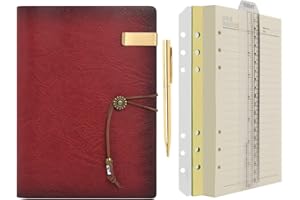 ‎WONDERPOOL Wonderpool A5 Tagebuch Notizbuch Leder Ringbuch mit Stift,Nachfüllbarer Ordner Schreibpapier Spirale Notizblöcken Vintage Einband für Büro Plan Reisen Persönlicher Organizer (a-Weinrot,A5)
