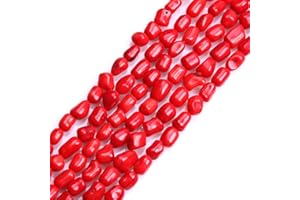 GEM-INSIDE CREATE YOUR OWN FASHION Gem-Inside - Cuentas sueltas de 4 x 8 mm, coral, color rojo