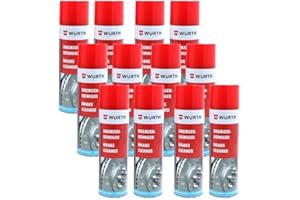 BRAKE CLEANER AEROSOL 500ML WURTH Limpiador de Frenos 500 ml – Pack de 12 Unidades – Spray Profesional para Limpiar Frenos, Embragues, Motores y Piezas Metálicas – Ref. 08901087