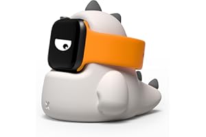ELETIUO Ladestation kompatibel mit Apple Watch Serie Ultra2/Ultra/10/9/8/SE2/7/6/SE/5/4/3/2/1 (49/46/45/44/42/41/40/38 mm), Dinosaurier-iWatch-Ladestation, unterstützt Nachttisch-Modus, Weiß