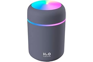 GENÉRICO Mini Humidificador pequeño Ultrasónico Portátil 300ml, para Habitación y Bebés – Silencioso, Humidifier Difusor Aromaterapia Mini USB con Luz LED 7 Colores, opción con o sin batería, Ideal Viajes