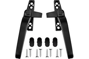 Leikedun Universal Window Handle Replacement Kit Black Double Glazing Window Handles with Fixing Screws Right/Left Hand for Home Office Room Inside Outside Windows