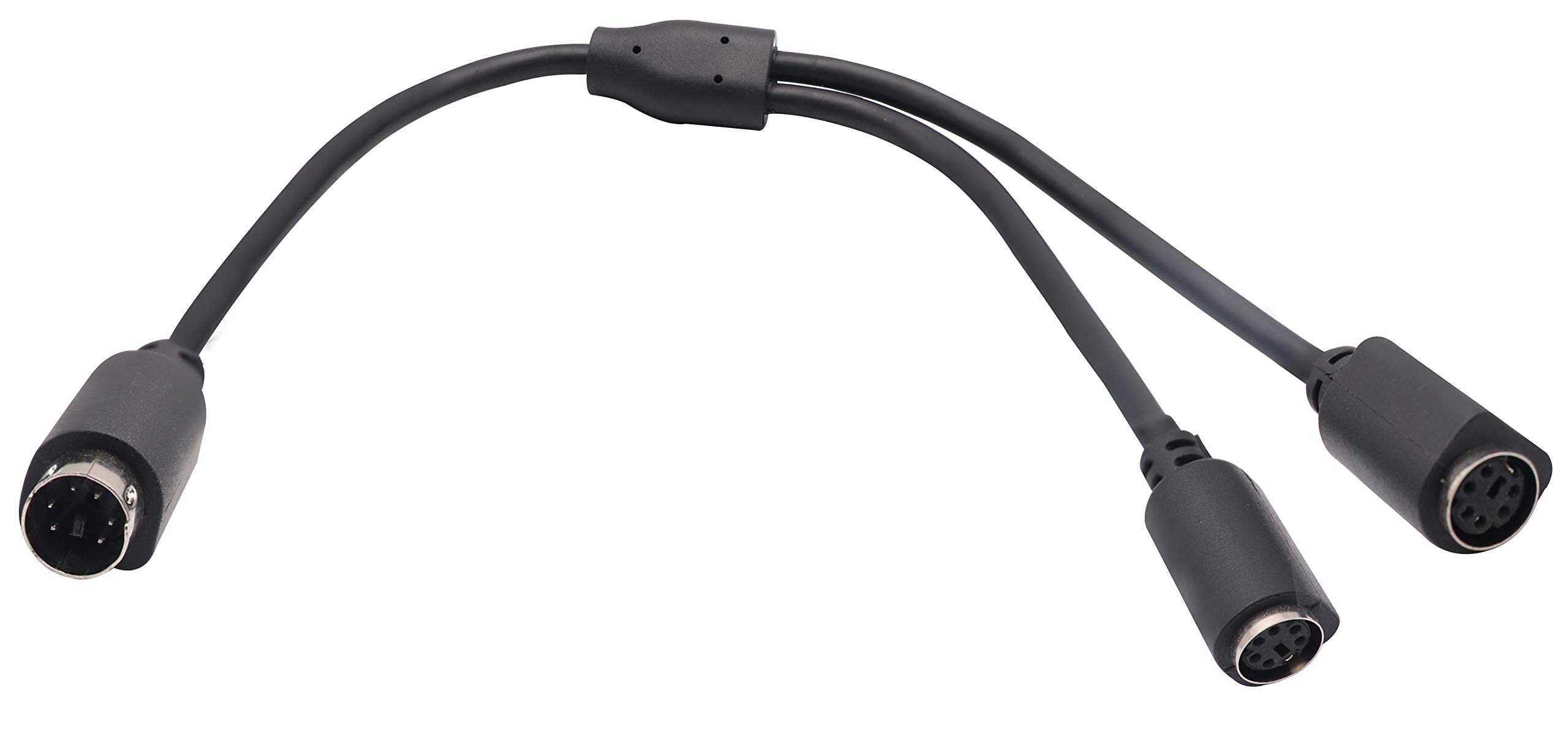 zdyCGTime PS 2 Splitter 6 pin Mini Din Male Plug to 2 x Female Sockets Cable Mouse/Keyboard Y Splitter Cable- PS/1 (M) to PS/2 (F) (30cm/1ft) (6 pin)