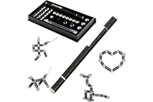 QILUCKY Magnetischer Kugelschreiber, Gadgets für Männer, für Männer und Teenager, Fidget Pen, Lustig Multifunktions Magnetstift (Schwarz)