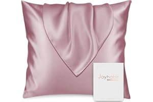 Joyhabit Seiden Kissenbezug 80x80, 100% Bio Maulbeerseide aus Natur, Lotus, Weich und Atmungsaktive für Hautschutz, Freiheit von Schweiß beim Schlafen