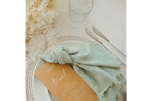 Dloapesy Napkins, Set of 6, 100% Cotton, Square, Sage Green, 42cm*42cm, for Weddings, Dinner Parties, Everyday Use