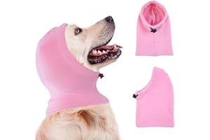 Katzinst Scaldamuscoli per cani per collo e orecchie, protezione dal rumore, sollievo dall'ansia e calmante per le orecchie del cane, caldo inverno per animali domestici, protezione per le orecchie