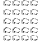 Visxcnu 20pcs Base Rings Adjustable Base Components Jewelry Ring 12mm Finger Ring Components Fit Fittings Ring Base Flat and