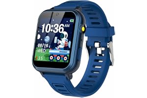 Tixpc Smart Watch for Kids with HD Touchscreen, Metal Case - 16 Games | Camera | Music | Alarm | Pedometer | Calculator | Torch | Recorder for 4-12 Years Boys Birthday Gifts (Blue)