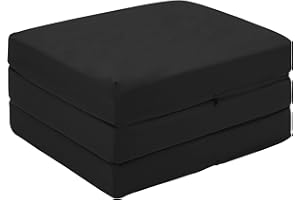 Maxus Sports Z bed Cube Foldable Mattress for Adults Kids Sleepover Chair Bed Single Futon Ready Bed Floor Mattress for Living Room Light Weight and Comfy Fold Up Bed (Black)