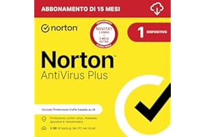 NORTONLIFELOCK Norton Antivirus Plus 2026|1 Dispositivo| 15 mesi|Digital Download
