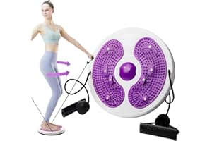 KUWUNG Waist Twisting Disc,Twister Exercise for Waist,Exercise Twist Boards with Resistance Bands,Waist Whisper Body Shaping Disc,Fitness Turntable for Home Workout