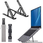 Nestling® Laptop Stand, Height Adjustable to 6 Levels, Ventilated Aluminium Computer Desk for Laptop, Non-Slip Silicone 10-17