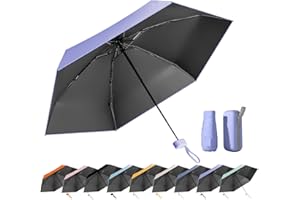 MPXEAVG Ombrello Mini, Ombrello Pieghevole, Mini Ombrello Tascabile, Ombrello Pieghevole Antivento, Ombrello da Viaggio, UPF>50+ Ombrello da Sole/Pioggia