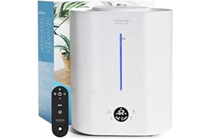 ASAKUKI Humidifiers for Bedroom Large Room Home, 4L Top Fill Cool Mist Humidifier with Humidity Control, Auto Mode for Baby Kids Plants Nursery, Ultrasonic Quiet Air Humidifier & Oil Diffuser