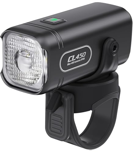 ROCKBROS Luce Anteriore Bici 400 Lumen – Ricaricabile USB-C, Impermeabile IPX6, 4 Modalità, Portata 200m