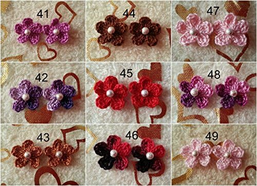 Earrings lobe shaped flower | stud earrings | crochet in various colors | ilnodocreativo