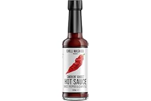 CHILLI MASH CO. Smokey Ghost Chilli Hot Sauce 150ml - Chilli Mash Co - Vegan BBQ Hot Sauce Made with Tomatoes, Onions and Ghost Peppers