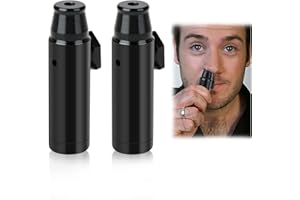 OUSSEE 2 Stück Schnupftabakspender Snuff Bottle Dosierer Portionierer Sniffer Spender Dispenser 53mm Flache Kugel geformte Snuffflasche Tragbare Aluminiumlegierung luftdichtes Gerät kann (Schwarz)