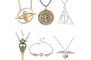 SIMYRON Anhänger Halskette 6 Stück Unisex Harry P-otter Goldener Schnatz Anhänger Halskette & Armband für Harry P-otter Fans als Geschenk für Sammler oder als Dekoration, kreatives Geschenk für Männer & Fraue