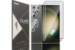 Tzstz 2+2 sztuki folia ochronna ze szkła,Samsung Galaxy S23 Ultra Folia ochronna ze szkła hartowanego, 3D pełne pokrycie，Twardość 9H,Przezroczysta,zarysowania
