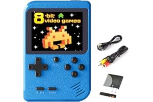 Fiotasy Kids Handheld Games Console with 400 Classic Retro Games, Portable Mini Handheld Video Games Console for Boy Girl, Christmas Birthday Gift Present for Children Adult (Blue)