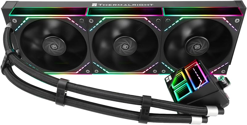 Thermalright TR Frozen Infinity 360 BLACK CPU Aio-Kühler,TL-M12*3 PWM-Lüfter, Computer-CPU-Wasserkühler,ARGB Infinity Mirror,360 CPU-Flüssigkeitskühlung: LGA1851/1700/115X/2011, PC-Wasserkühlung