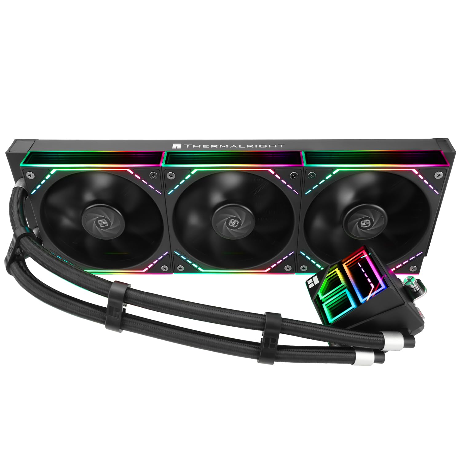 Thermalright TR Frozen Infinity 360 BLACK CPU Aio-Kühler,TL-M12*3 PWM-Lüfter, Computer-CPU-Wasserkühler,ARGB Infinity Mirror,360 CPU-Flüssigkeitskühlung: LGA1851/1700/115X/2011, PC-Wasserkühlung - 1