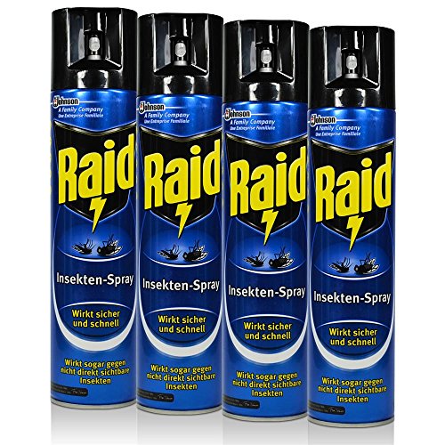 4x Raid Insekten-Spray 400 ml - Wirkt sicher und schnell