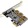 YingLoi PCI-E 1x to 16x Riser Card PCI-Express 1 to 4 Slot PCIe USB3.0 Adapter Port Multiplier Miner Card (No Cable)