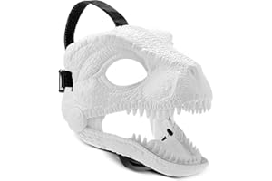 Starnearby Dinosaur Mask, Dino Mask Moving Jaw, Electric Dinosaur Toy Simulated Velociraptor Face Mask with Open Mouth Sound Effect for Kids Adults Funny Cosplay Gift Halloween Mask