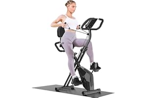 ‎DSKEUZEEW Dskeuzeew Heimtrainer Fahrrad Klappbar Ergometer Heimtrainer mit Integriertes Widerstandsband Hometrainer Fahrrad für Zuhause mit verstellbarem Magnetwiderstand und LCD-Display 150kg Belastbar