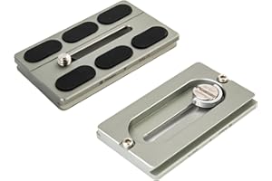 Fotopro Placa suiza arca de 70 mm con tornillo de 1/4 pulgadas, placa universal de liberación rápida para cámara réflex digital, trípode y cabeza de bola