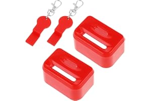 ULIWAMOWI 2 PCS Car Seat Belt Buckle Guard, Belt Lock Protector, Cover Prevents Accidental Release Secures Seatbelt Buckle with Keychain Tool Easy to Use and Remove Fits Most Vehicle Locks Safety Accessory, Red